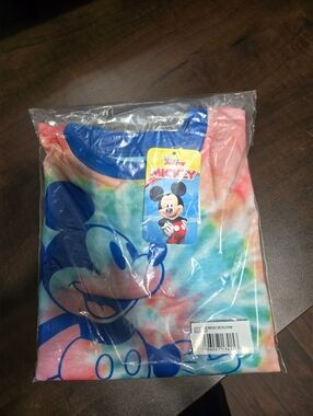 Disney Mickey Tie-Dye Graphic Tee - Blue, Pink, Green